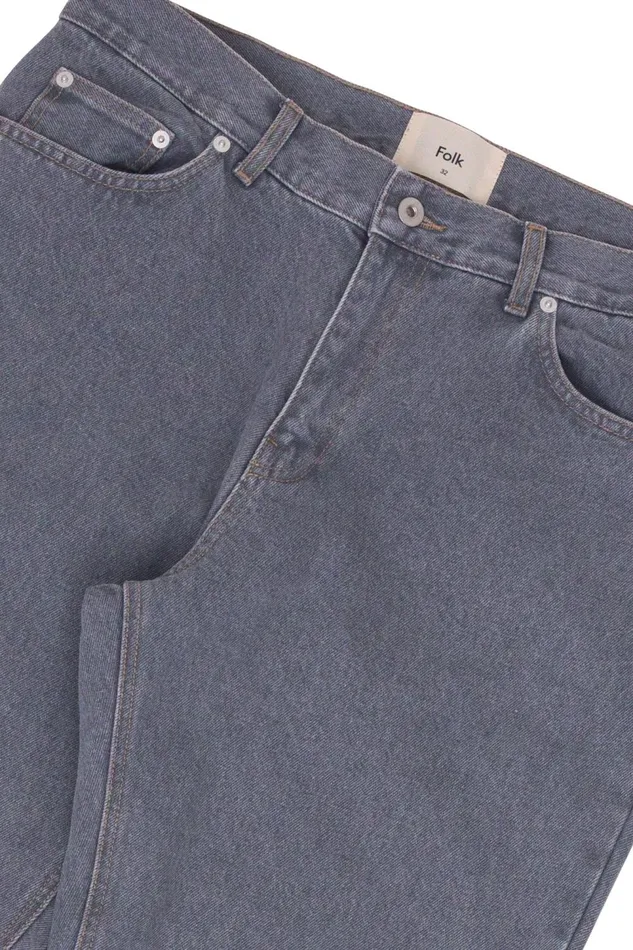 Folk Clothing 5 Pocket Trouser 8211 Silver Denim Mens Trousers