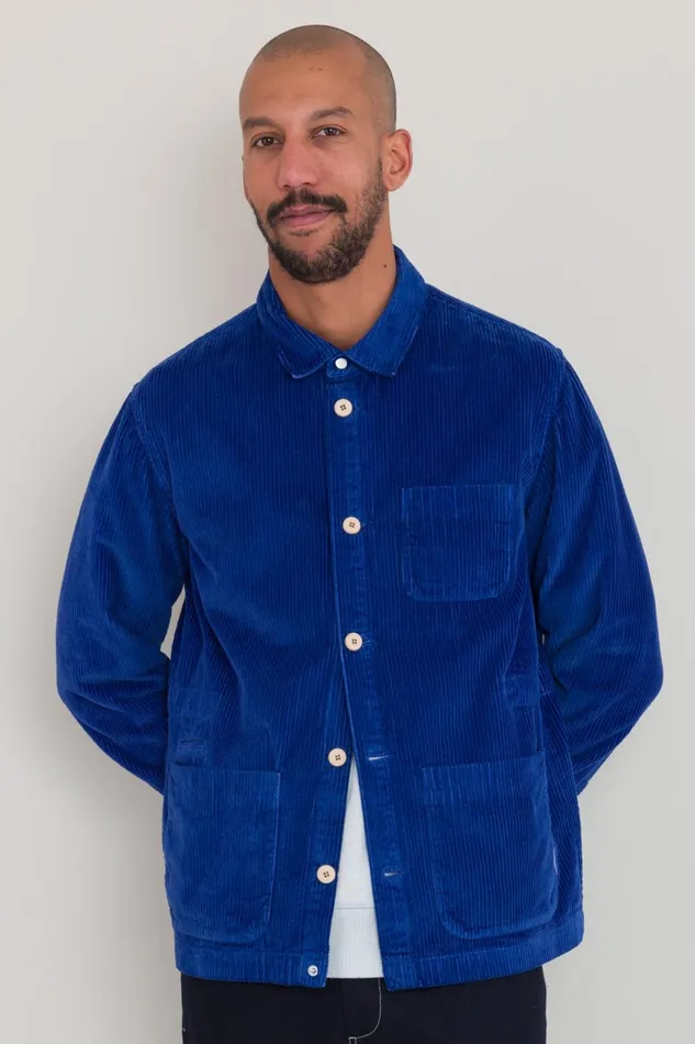 Folk Clothing Assembly Jacket 8211 Bright Blue Heavy Cord Mens Outerwear
