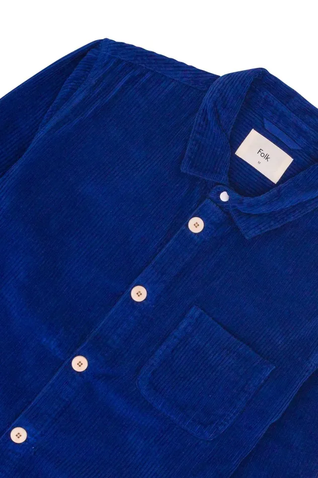 Folk Clothing Assembly Jacket 8211 Bright Blue Heavy Cord Mens Outerwear