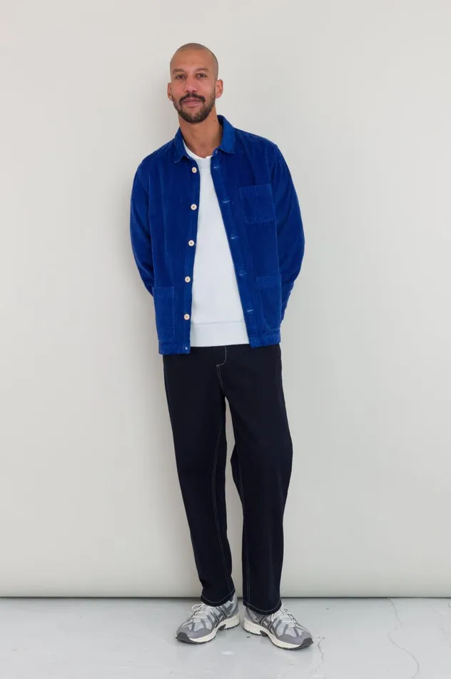 Folk Clothing Assembly Jacket 8211 Bright Blue Heavy Cord Mens Outerwear