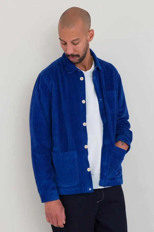 Folk Clothing Assembly Jacket 8211 Bright Blue Heavy Cord Mens Outerwear