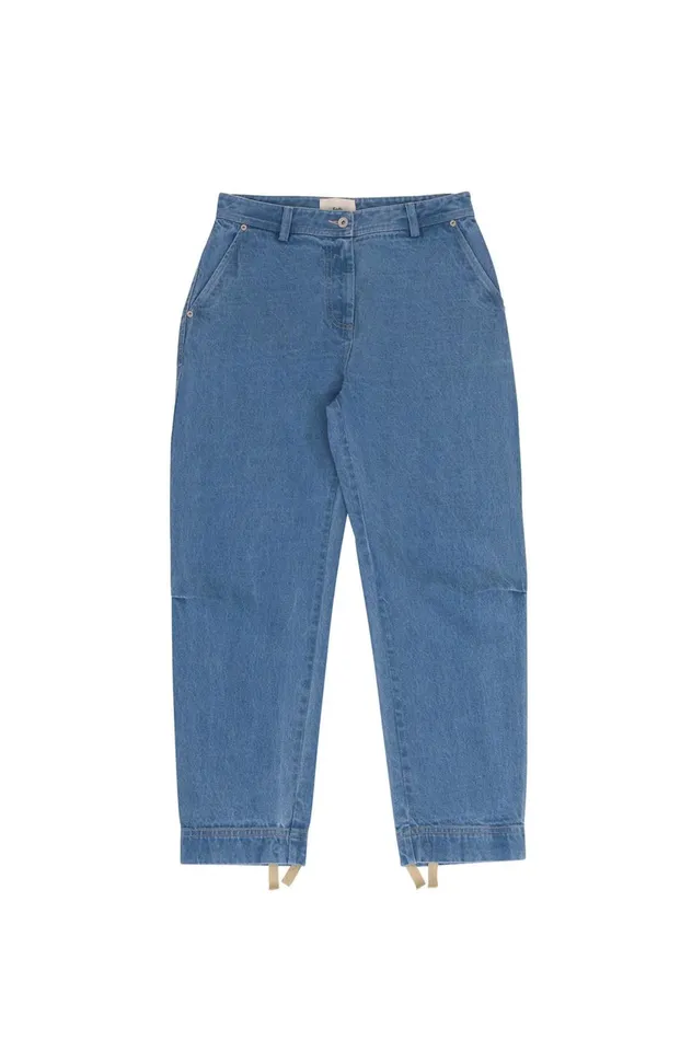 Folk Clothing Barrel Trousers 8211 Bleached Denim Womens Trousers