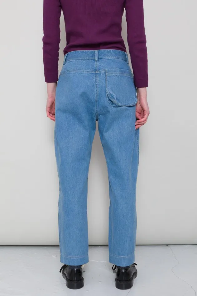 Folk Clothing Barrel Trousers 8211 Bleached Denim Womens Trousers