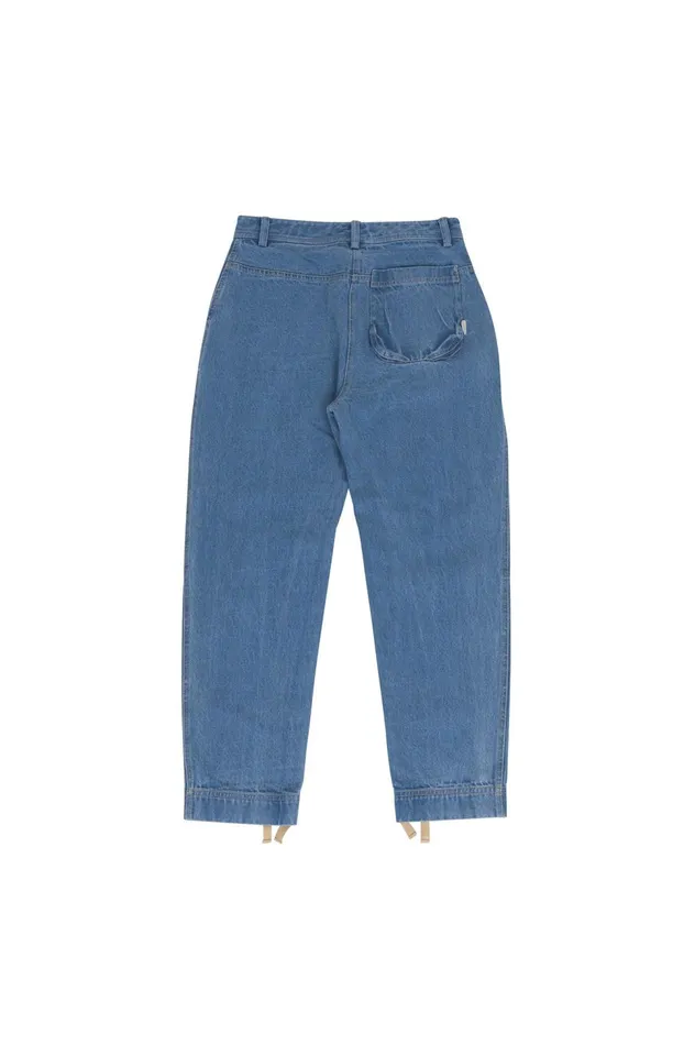 Folk Clothing Barrel Trousers 8211 Bleached Denim Womens Trousers