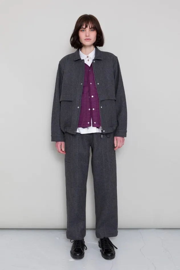Folk Clothing Blouson 8211 Mid Grey Wool Womens Outerwear