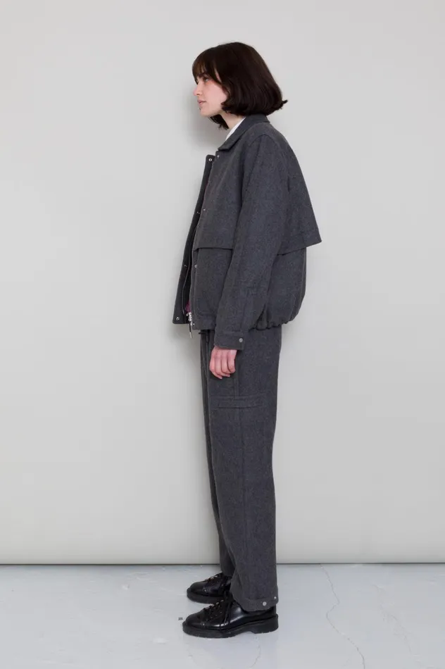 Folk Clothing Blouson 8211 Mid Grey Wool Womens Outerwear