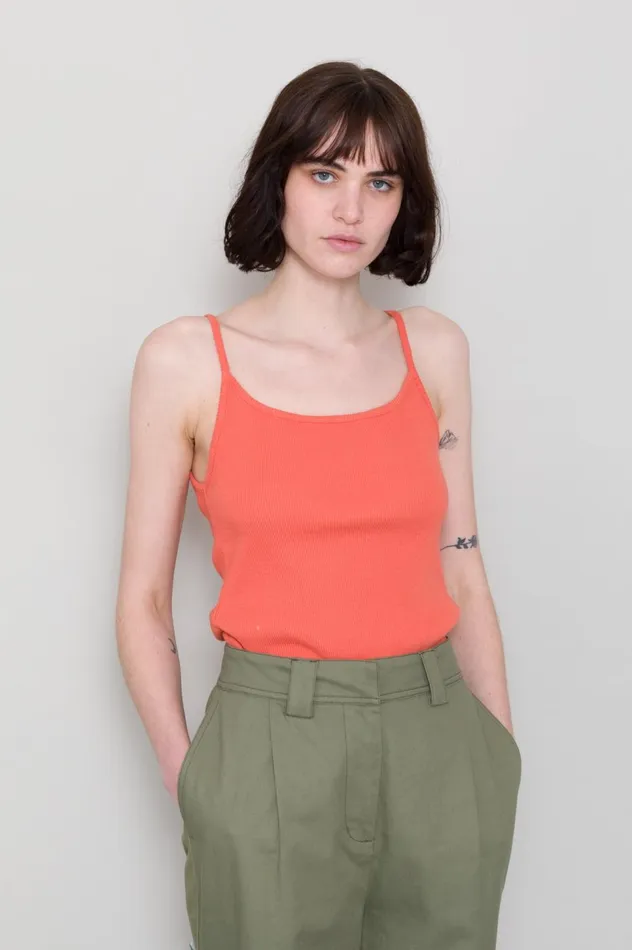 Folk Clothing Bound Vest 8211 Vermillion Womens TShirts and Vests