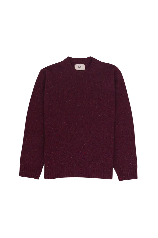 Folk Clothing Crew Jumper 8211 Burgundy Womens Knitwear