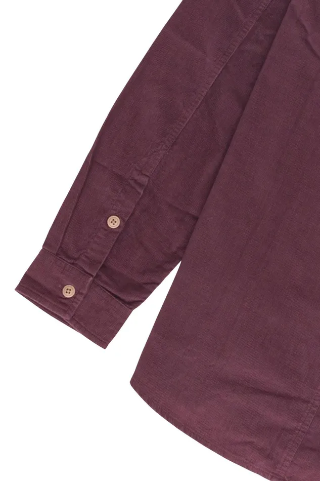 Folk Clothing Direction Babycord Shirt 8211 Black Cherry Mens Shirts