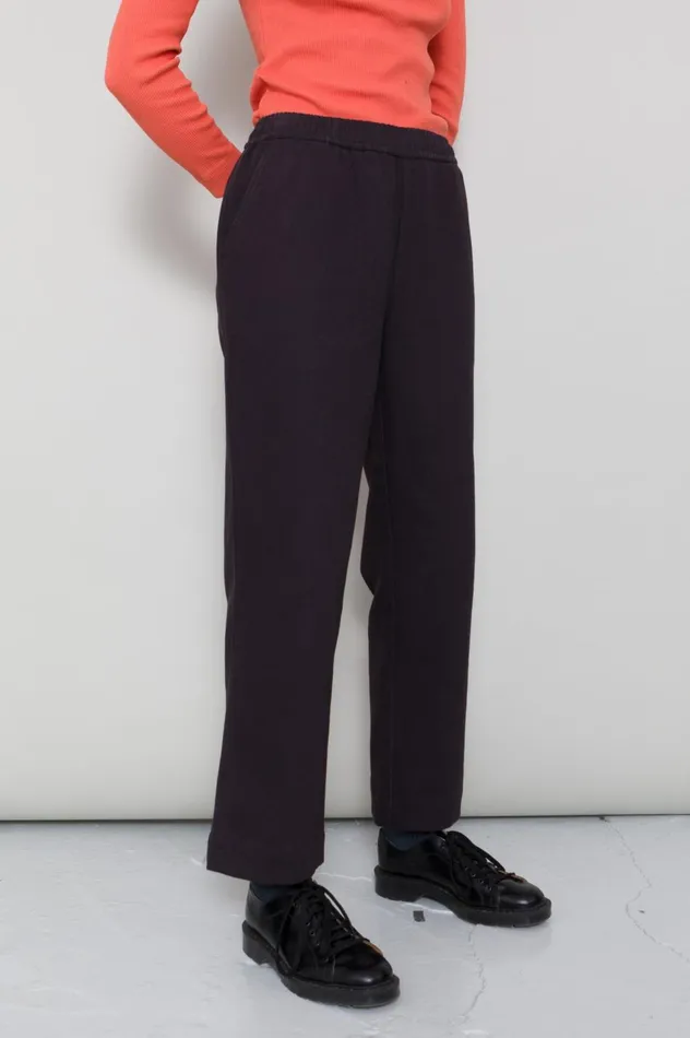 Folk Clothing Drawcord Signal Pant 8211 Soft Black Womens Trousers