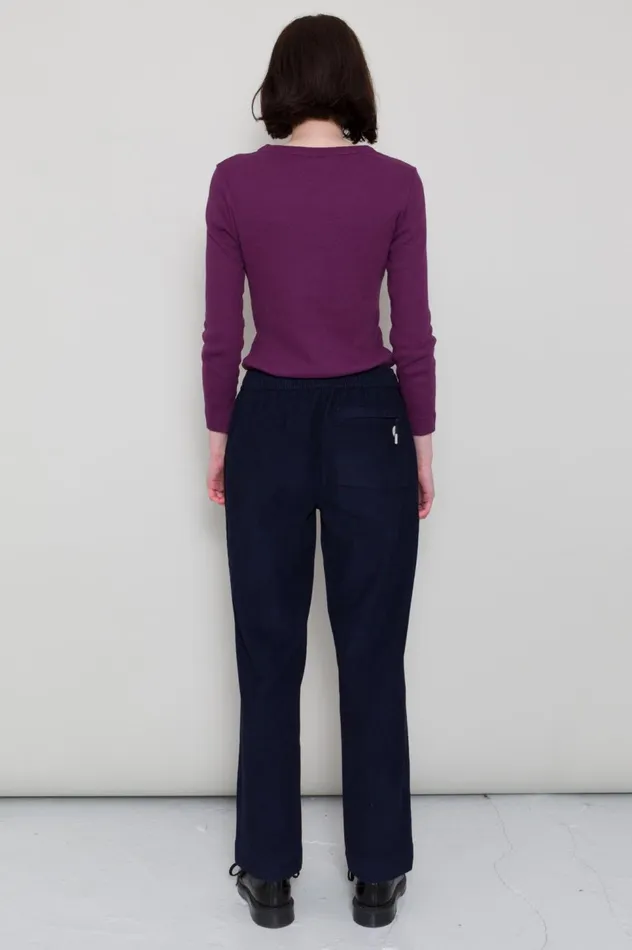 Folk Clothing Drawcord Signal Pant 8211 Soft Navy Cord Womens Trousers