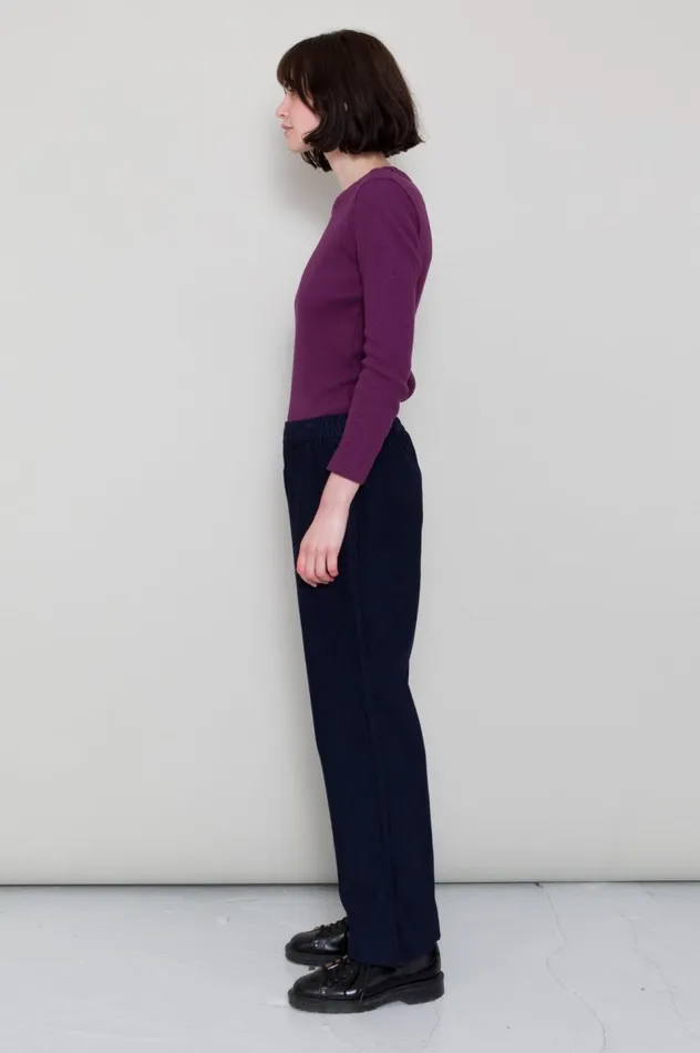 Folk Clothing Drawcord Signal Pant 8211 Soft Navy Cord Womens Trousers