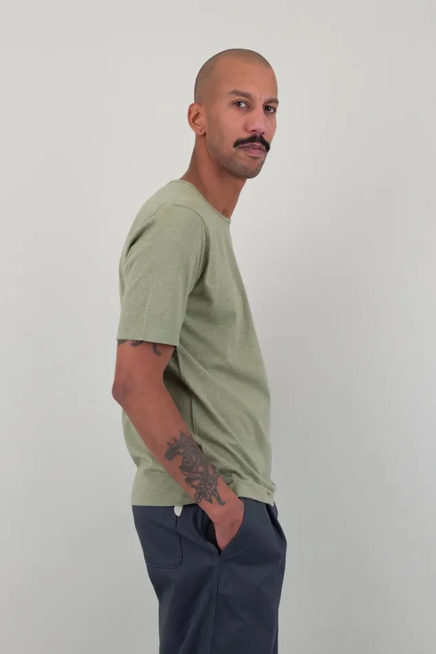 Folk Clothing Everyday TShirt 8211 Sage Melange Mens TShirts