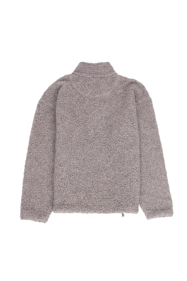 Folk Clothing Fleece Overhead 8211 Greige Curly Wool Mens Outerwear