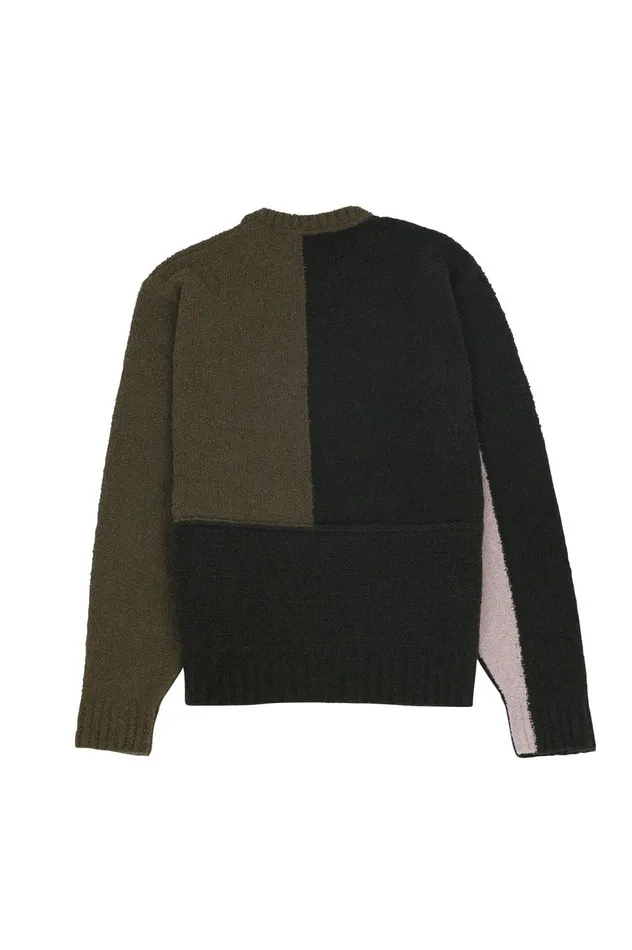 Folk Clothing Fracture Crew 8211 Sage Mix Mens Knitwear