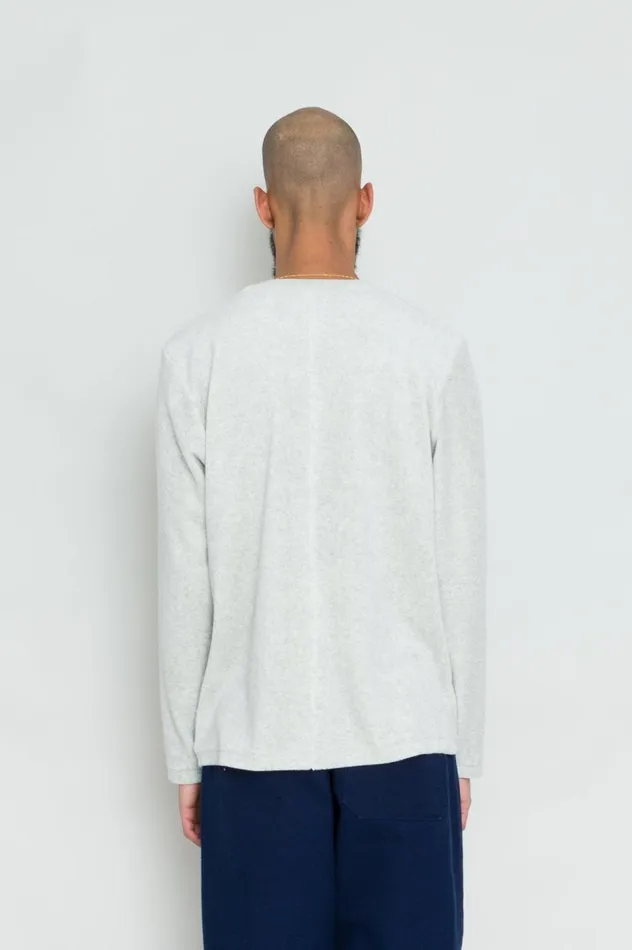 Folk Clothing LS Loopback TShirt 8211 Greige Melange Mens TShirts