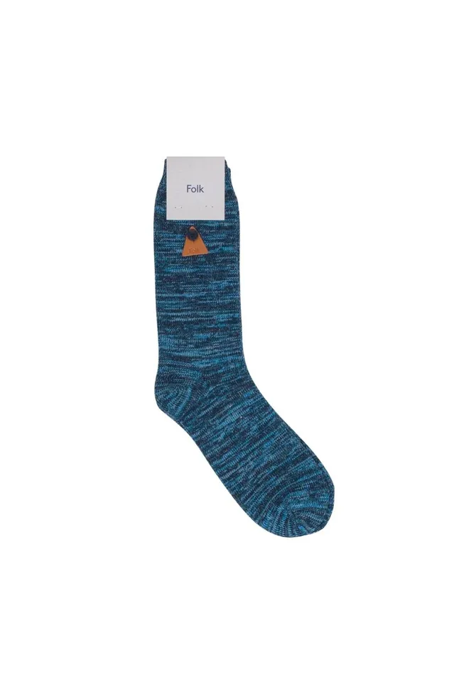 Folk Clothing Melange Socks 8211 Cyan Mix MensWomens Socks