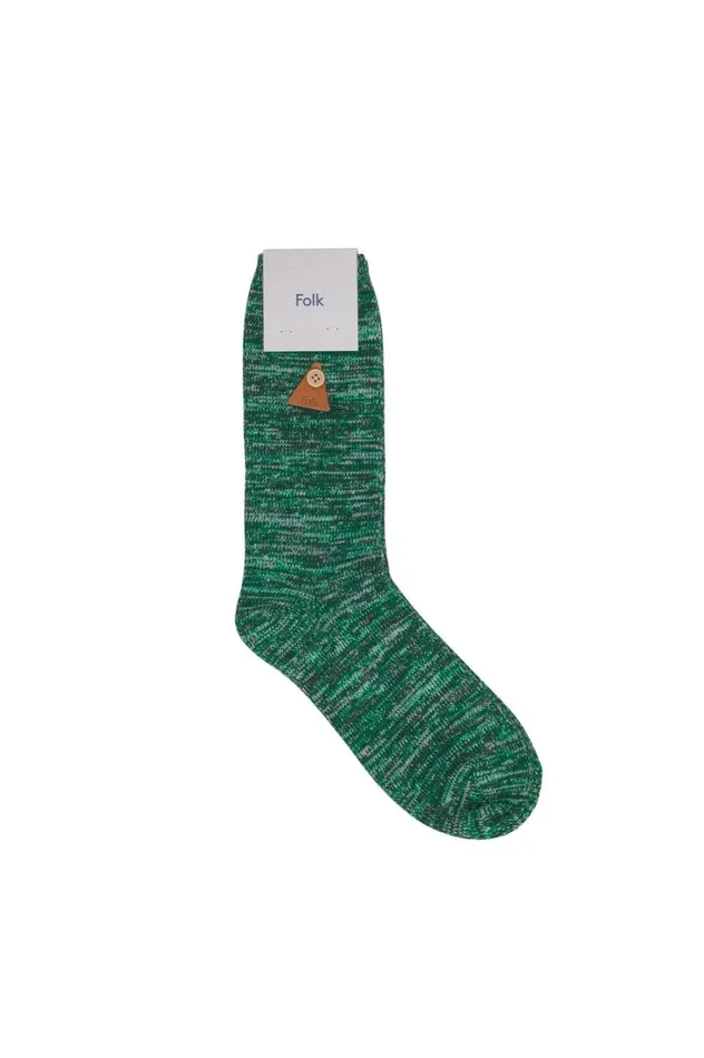 Folk Clothing Melange Socks 8211 Green Mix MensWomens Socks