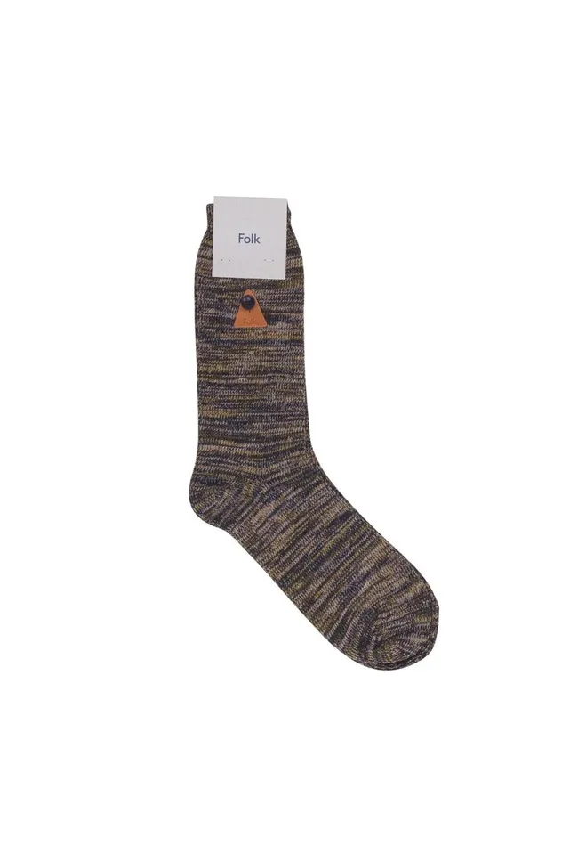 Folk Clothing Melange Socks 8211 Navy Tan Mix MensWomens Socks