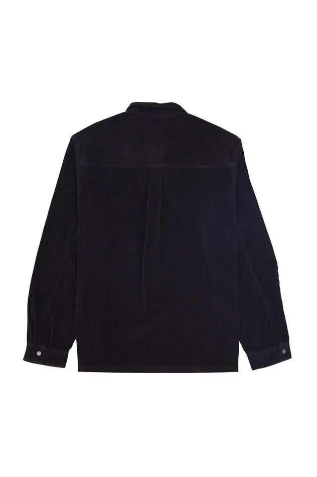 Folk Clothing Patch Overshirt 8211 Soft Black Heavy Cord Mens Shirts