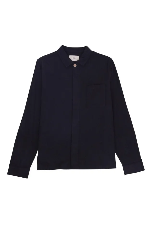 Folk Clothing Patch Shirt 8211 Black Flannel Mens Shirts