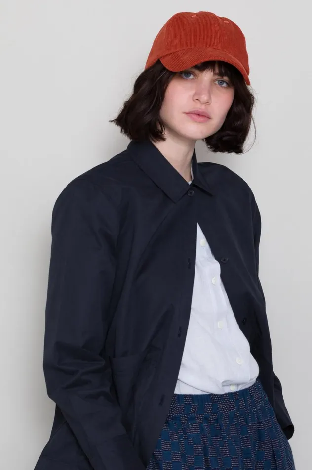 Folk Clothing Pleated Shirt 8211 Dark Navy Womens Shirting