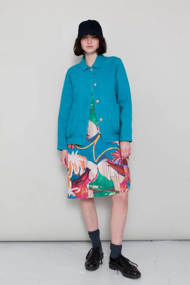 Folk Clothing Prism Jacket 8211 Verdigris Twill Womens Outerwear