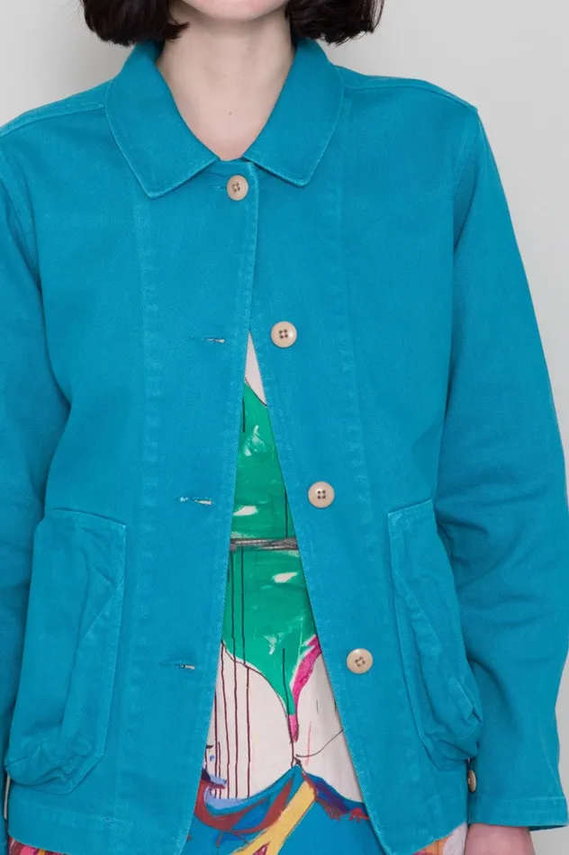 Folk Clothing Prism Jacket 8211 Verdigris Twill Womens Outerwear