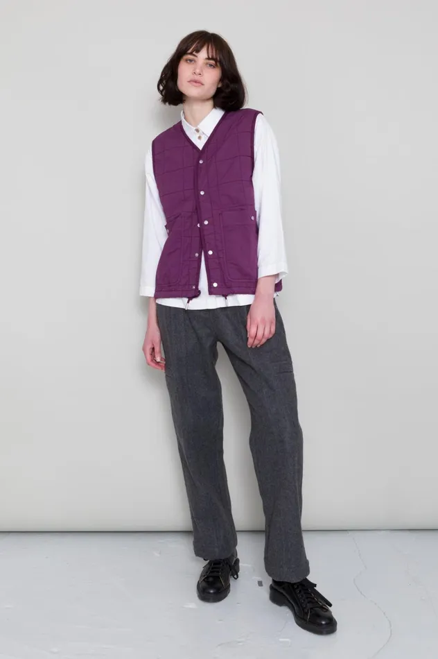 Folk Clothing Quilted Boxy Gilet 8211 Wine Womens Outerwear