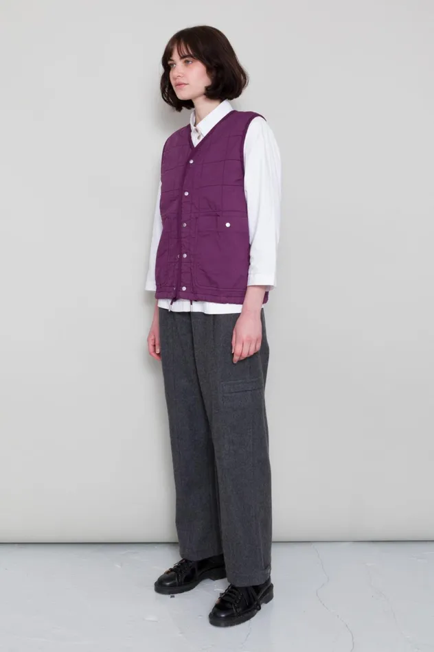 Folk Clothing Quilted Boxy Gilet 8211 Wine Womens Outerwear