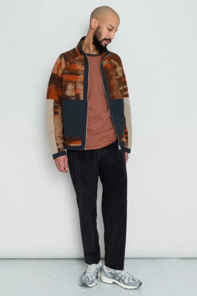 Folk Clothing Signal Fleece 8211 Rust Multi Jacquard Mens Outerwear