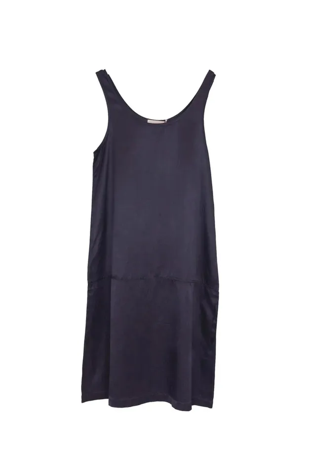 Folk Clothing Slip Dress 8211 Coal Satin Womens Skirts and Dresses