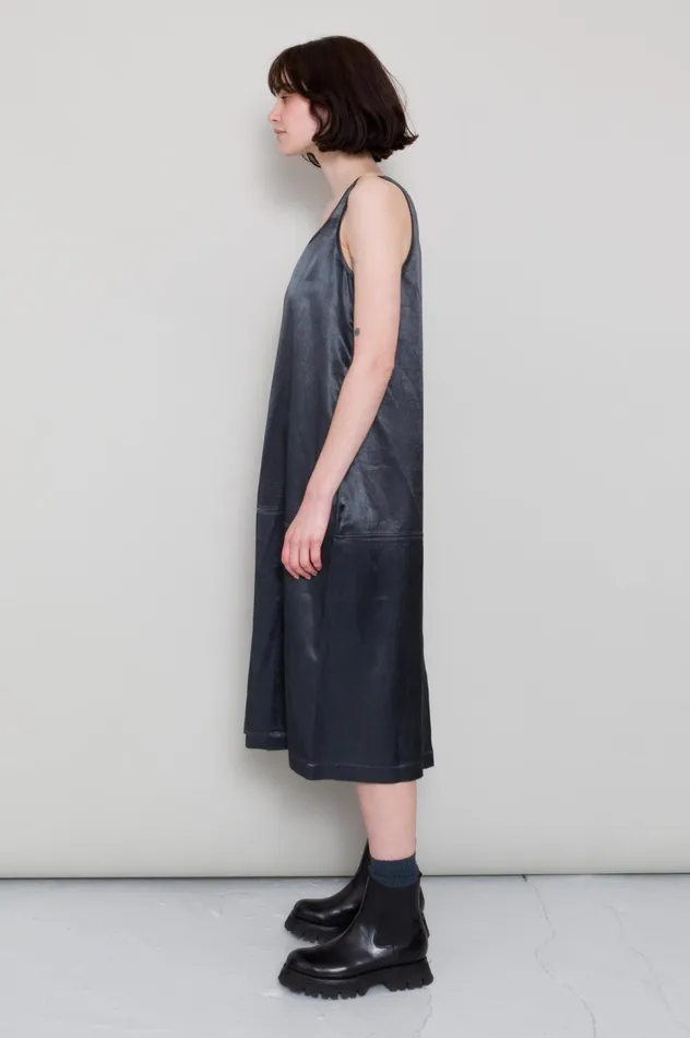 Folk Clothing Slip Dress 8211 Coal Satin Womens Skirts and Dresses