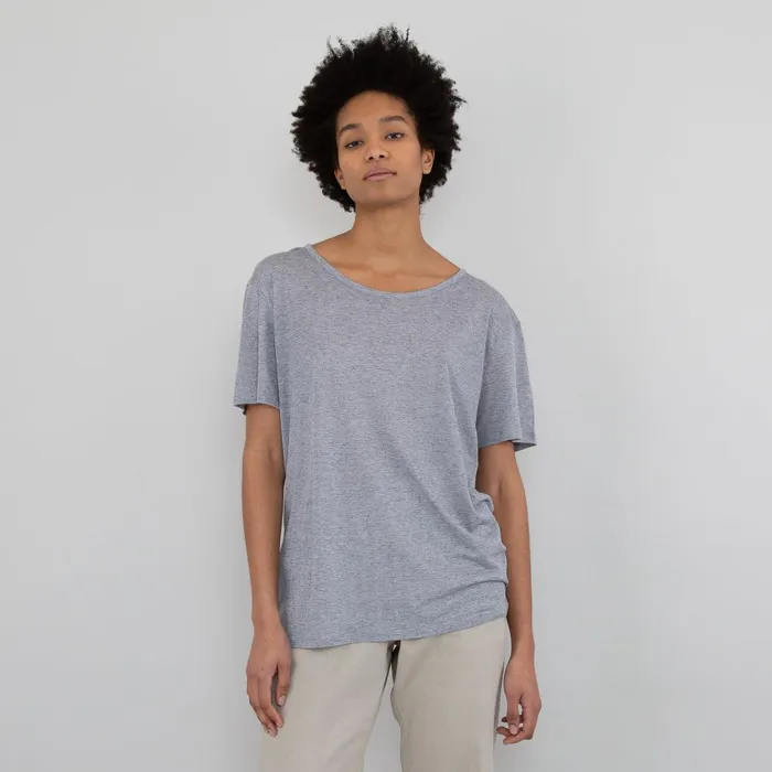 Folk Clothing Slouch TShirt 8211 Grey Melange Womens TShirts and Vests