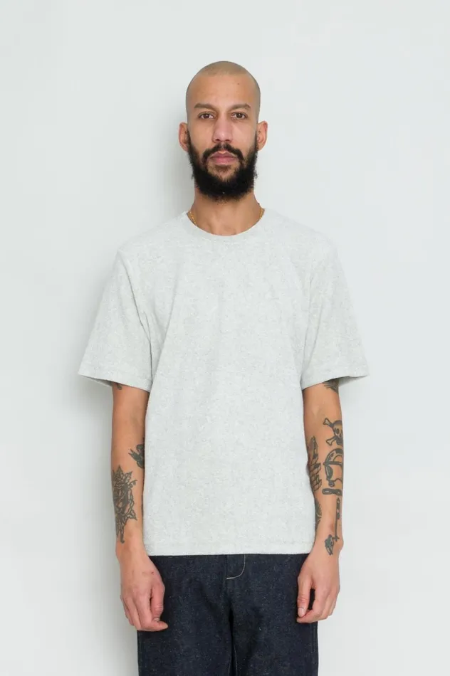 Folk Clothing SS Loopback TShirt 8211 Greige Melange Mens TShirts
