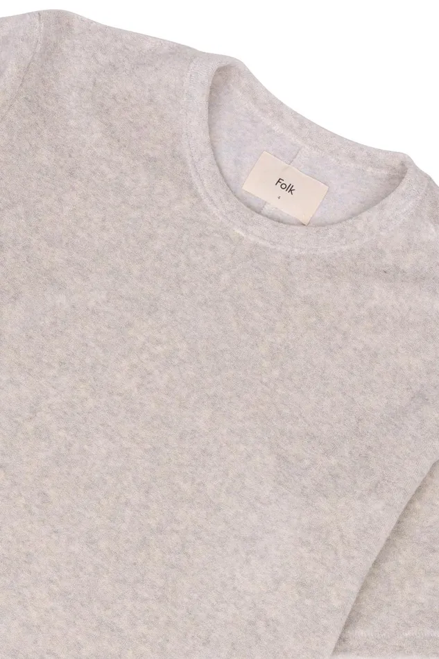 Folk Clothing SS Loopback TShirt 8211 Greige Melange Mens TShirts