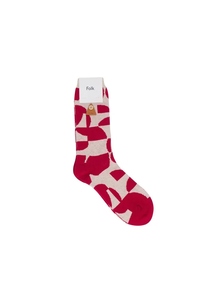 Folk Clothing Tile Wool Sock 8211 Cherry Tile KG MensWomens Socks