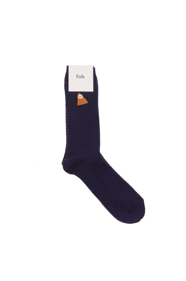 Folk Clothing Waffle Socks 8211 Navy MensWomens Socks