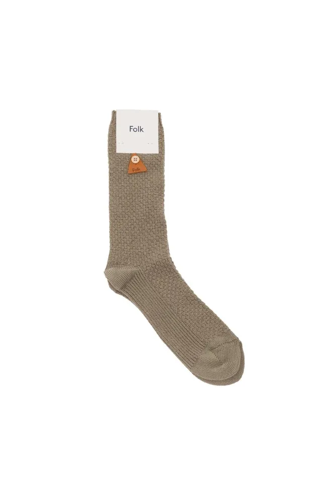 Folk Clothing Waffle Socks 8211 Sage MensWomens Socks