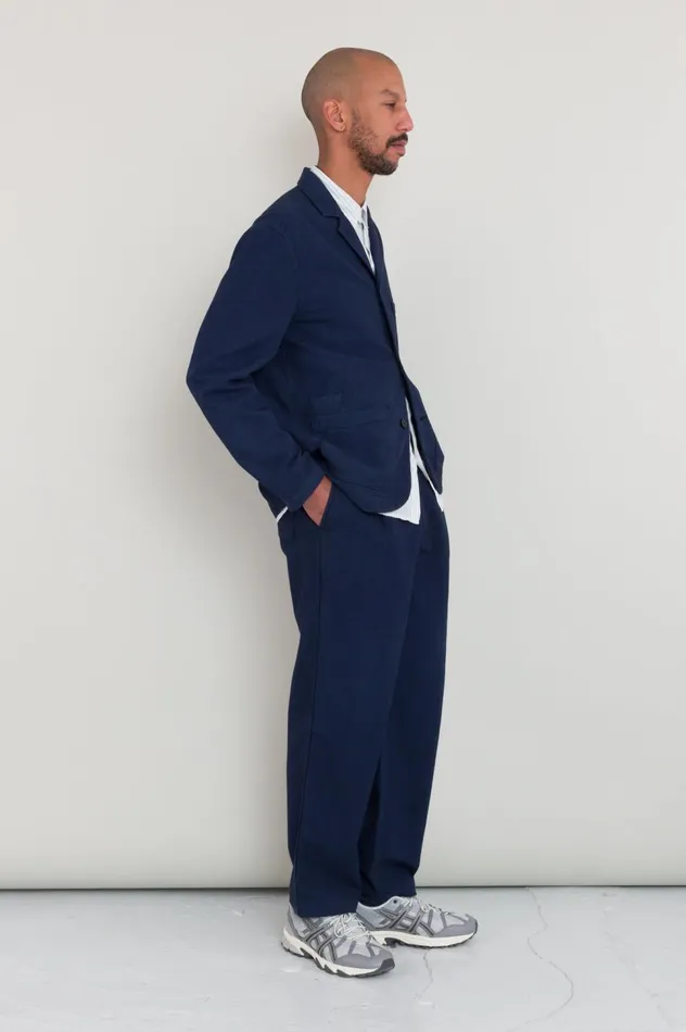 Folk Clothing Wide Fit Blazer 8211 Navy Topstitch Mens Outerwear