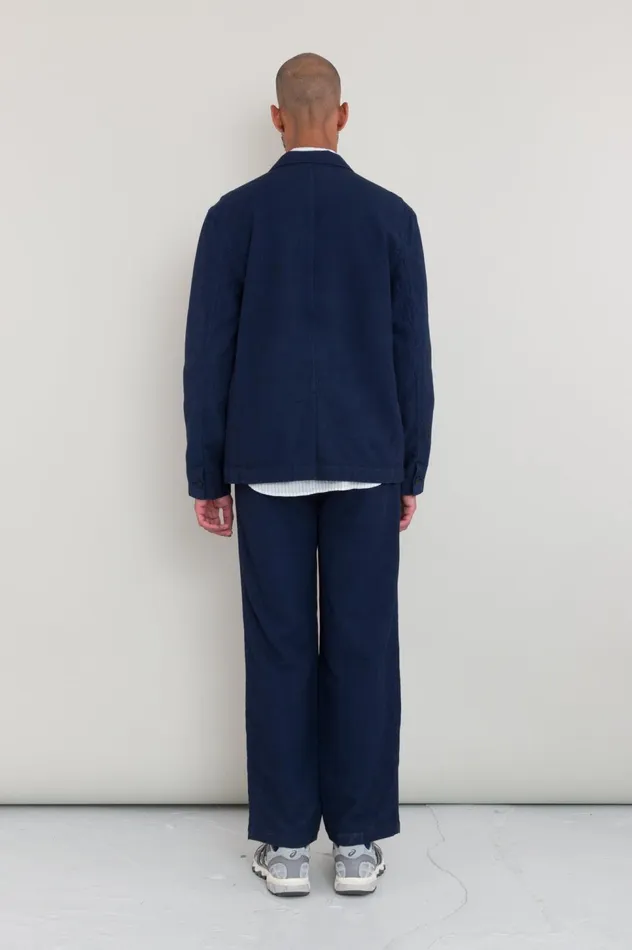 Folk Clothing Wide Fit Blazer 8211 Navy Topstitch Mens Outerwear