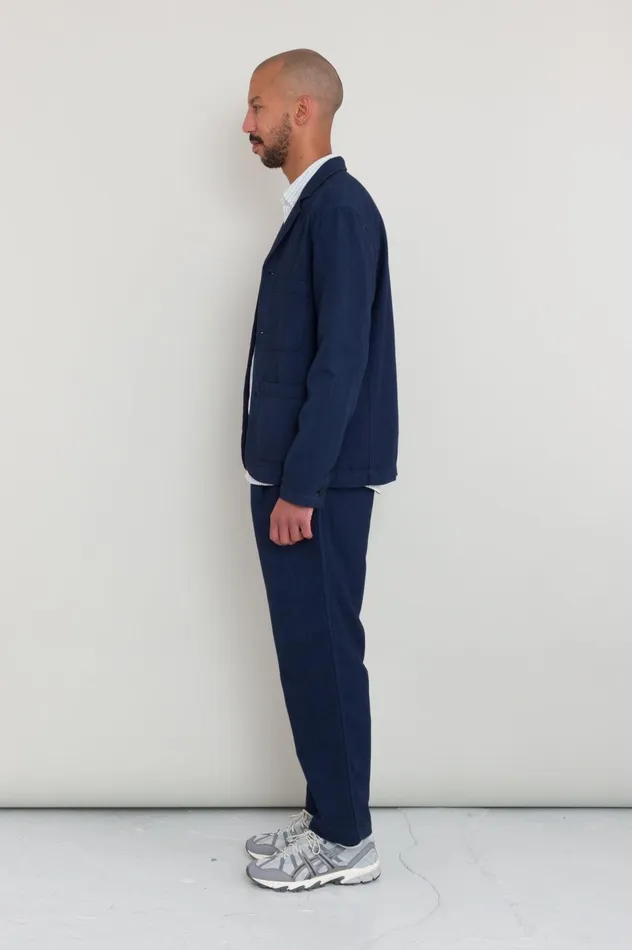 Folk Clothing Wide Fit Blazer 8211 Navy Topstitch Mens Outerwear