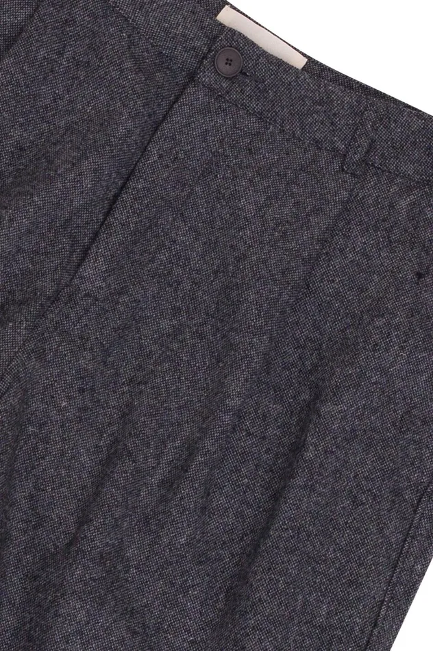Folk Clothing Wide Fit Trouser 8211 Charcoal Wool Melange Mens Trousers