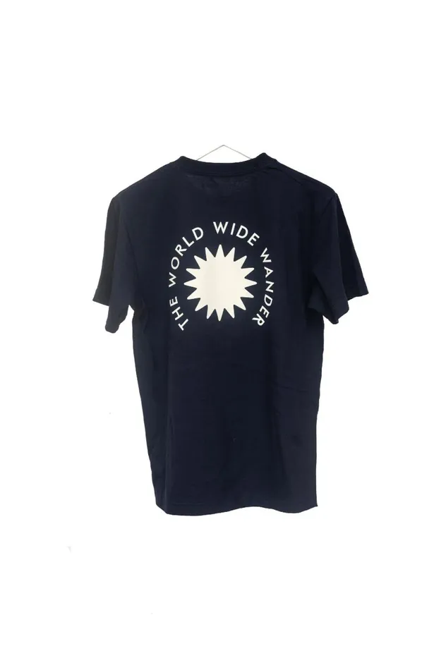 Folk Clothing World Wide Wander TShirt 8211 Navy Mens TShirts Folk Clothing World Wide Wander TShirt 8211 Navy Mens TShirts