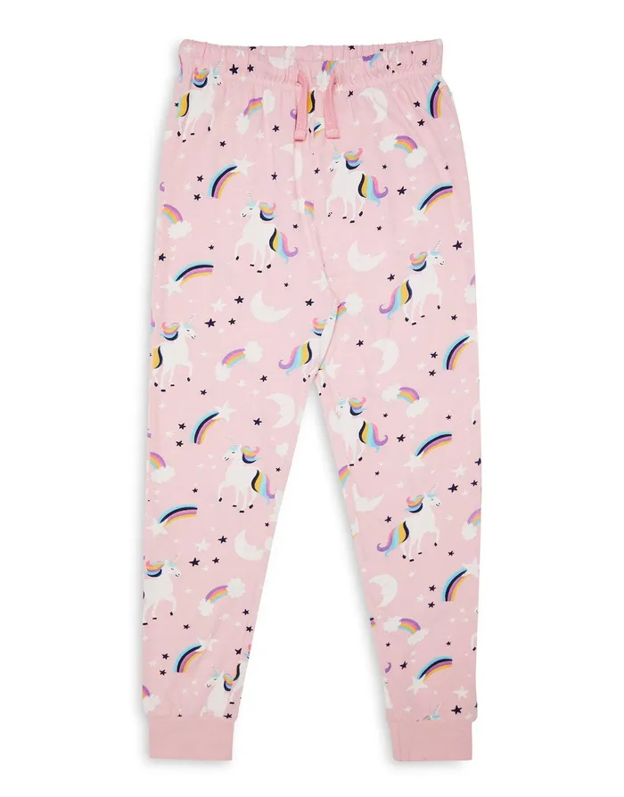 Girls Pink Unicorn Print Long Pyjamas and Scrunchie 3Piece Set Pink Threadbare Pyjamas Girls Pink Unicorn Print Long Pyjamas and Scrunchie 3Piece Set Pink Threadbare Pyjamas