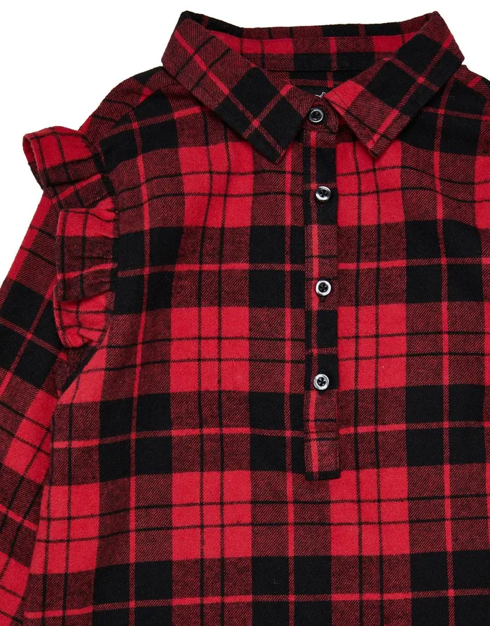 Girls Red Check Flannel Dress Red Threadbare Dresses Girls Red Check Flannel Dress Red Threadbare Dresses