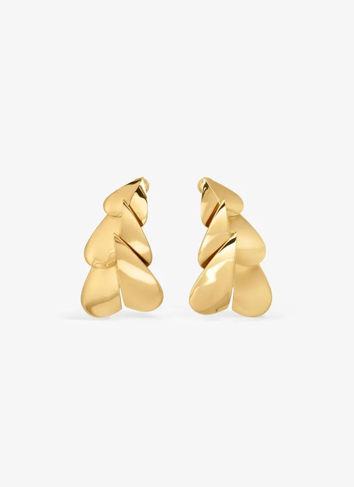 Gold LE CUR LONG EARRINGS Women Alaa Jewels