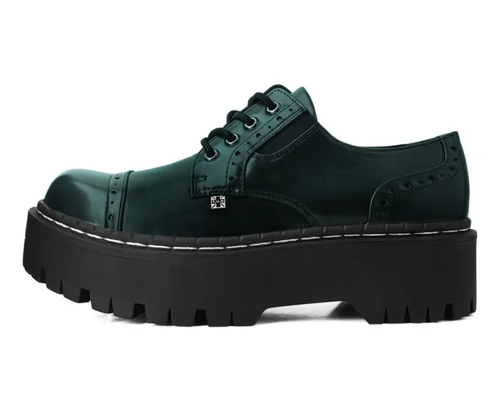 Green RubOff Double Decker Brogue Women TUK Shoes Platforms Green RubOff Double Decker Brogue Women TUK Shoes Platforms