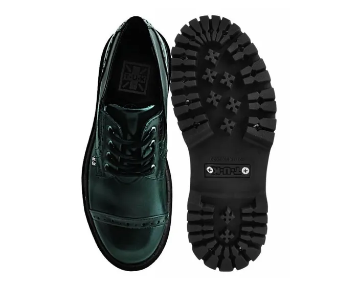Green RubOff Double Decker Brogue Women TUK Shoes Platforms Green RubOff Double Decker Brogue Women TUK Shoes Platforms