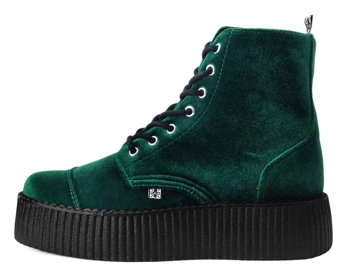 Green Velvet 7Eye Viva Mondo Boot Women TUK Shoes Vegan Green Velvet 7Eye Viva Mondo Boot Women TUK Shoes Vegan